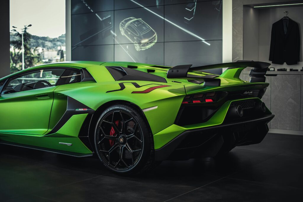Green Lamborghini Aventador
